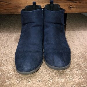 Blue ankle booties